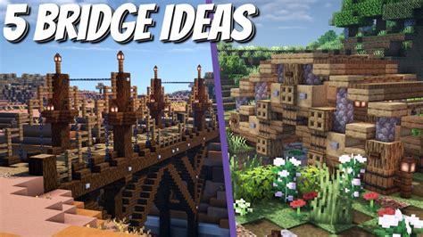 5 Bridge Designs for Minecraft 1.16 Survival | Minecraft Build Ideas ...