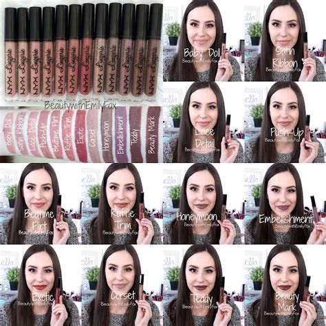 Beautywithemilyfox NYX Lingerie Liquid Lipsticks Lip Swatches