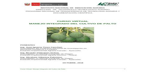 Curso Virtual Manejo Integrado Del Cultivo De Palto [pdf Document]