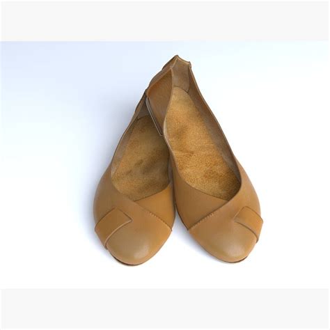 Nude Leather Flats 3D 모델 다운로드 신발 on 3DModels org