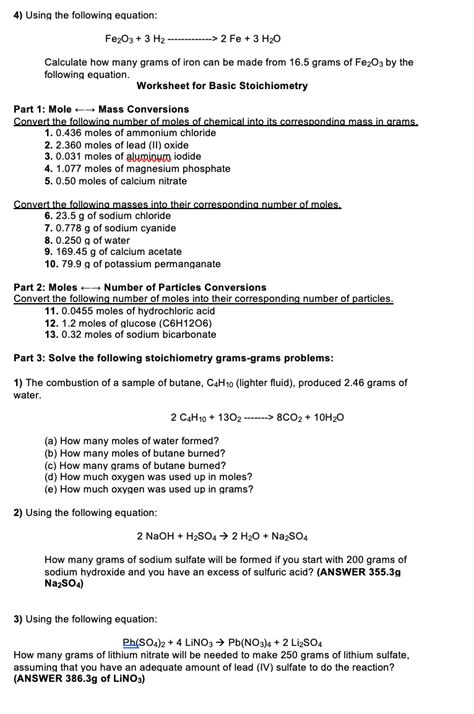 Solved Using The Following Equation Fe O H Chegg