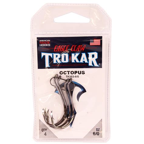 Eagle Claw Down Point Long Shank Octopus Hook Sz Walmart