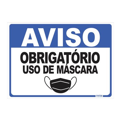 Placa De Sinaliza O Aviso Obrigat Rio Uso De M Scaras