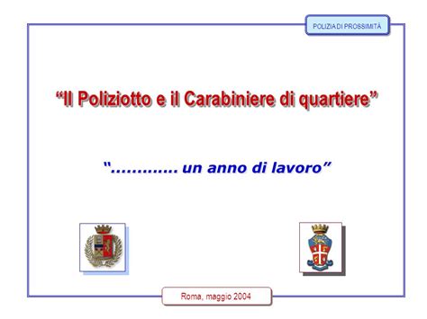 Il Poliziotto E Il Carabiniere Di Quartiere Roma Maggio Un