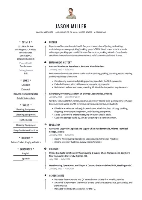 21 Amazon Associate Resume Examples & Writing Guide | 2025 
