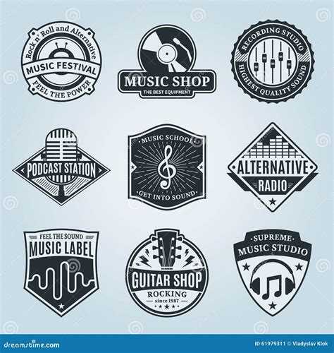 Set Of Vector Music Logo Icons And Design Elements Stock Vector