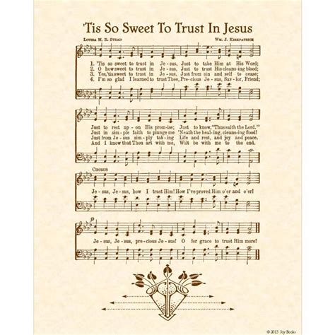 Tis So Sweet To Trust In Jesus Is An 8 X 10 Original Art Print Made With A Hymn From A