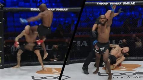 Bellator Paris Le Fran Ais Yves Landu Claque Le Ko Par Genou Saut