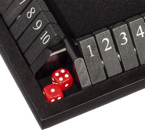 Travel Size 4 Player Shut The Box Dice Board Game Black Stained Wood