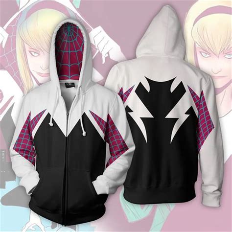 Spidergwen Cosplay Costume Gwen Stacy Costume Cosplay Hoodies Halloween