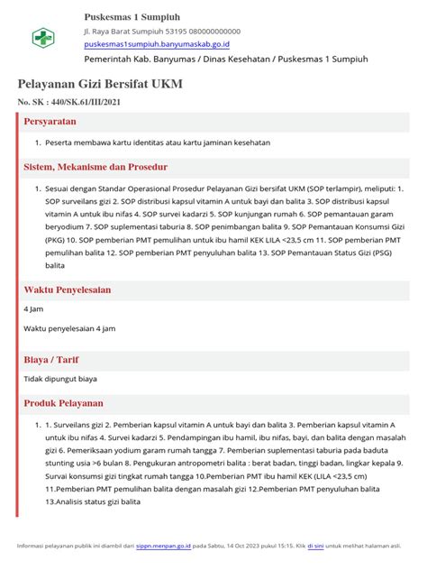 Unduh Standar Pelayanan Pelayanan Gizi Bersifat Ukm Pdf