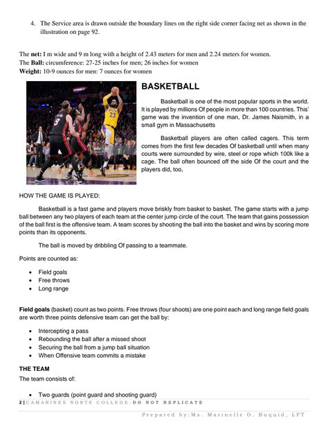 Solution Volleyball And Basketball Studypool