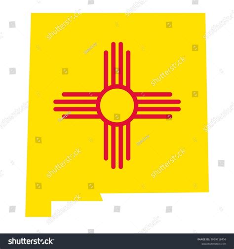 Zia Symbol New Mexico State Shape Stock Vector (Royalty Free