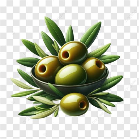 3d Olive Fruit With Green Leaves On Transparent Background Olive Fruit