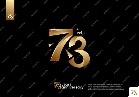 Diseño de icono de logotipo dorado número 73, número de logotipo de 73 ...