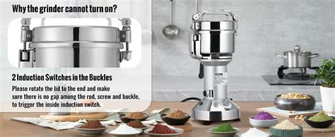 Vevor 150g Electric Grain Mill Grinder High Speed 1050w Commercial Spice Grinders Stainless