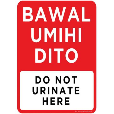 Bawal Umihi Dito A4 Laminated Signage Shopee Philippines