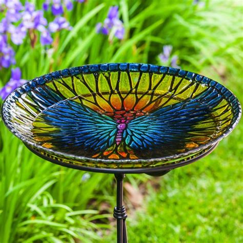 Evergreen Enterprises Bold and Blue Butterfly Bird Bath Bowl - Walmart.com - Walmart.com