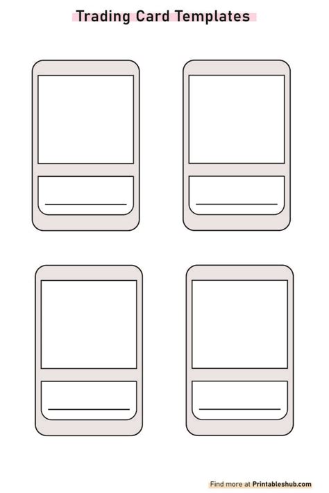 printable blank trading card template  included trading