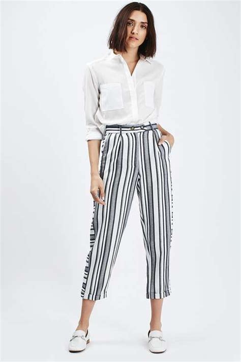 Mensy Striped Peg Trousers Peg Trousers Topshop Outfit Trouser Outfits