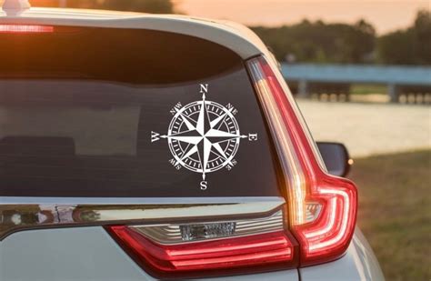 Compass Rose Vinyl Decal For Vehicle Compass Decal Sticker Etsy