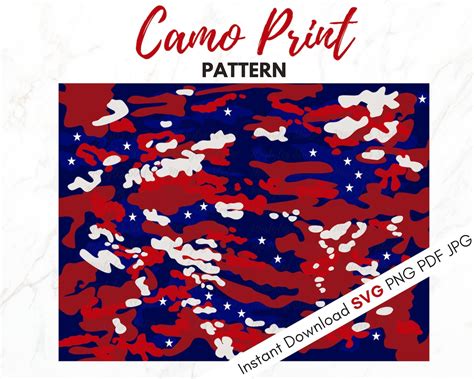 Camo American Flag Print Pattern Svg Camouflage Usa Flag Etsy