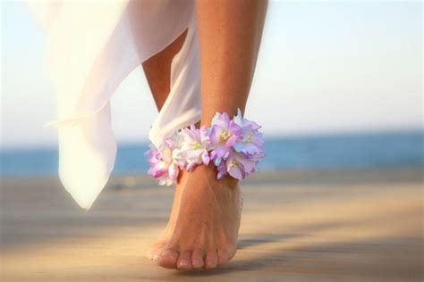 Hawaian Flower Barefoot Sandal Beach Wedding Barefoot Sandals Bangle