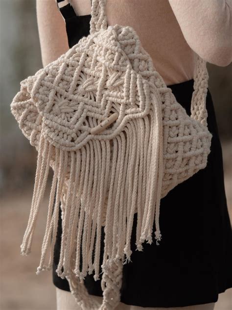 Mochila Macrame Bolso Hecho A Mano Etsy En 2021 Bolsos En Macrame