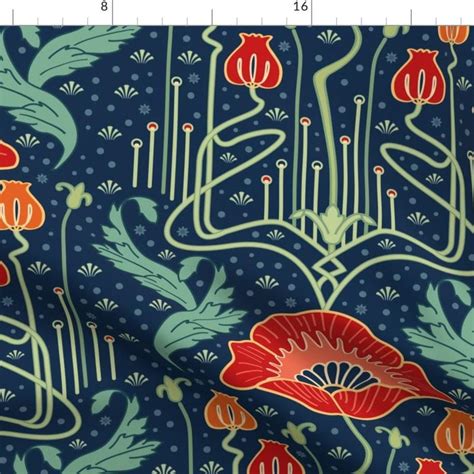 Art Nouveau Upholstery Fabric Etsy