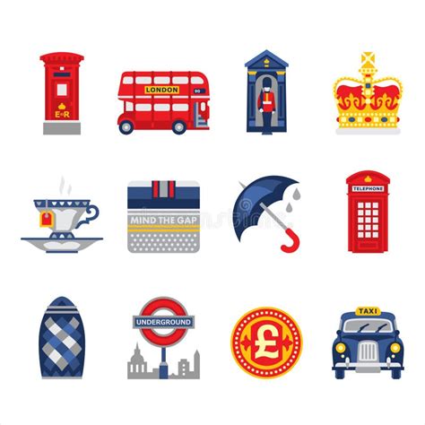 London Travel Icons Stock Vector Illustration Of Icon 23399653