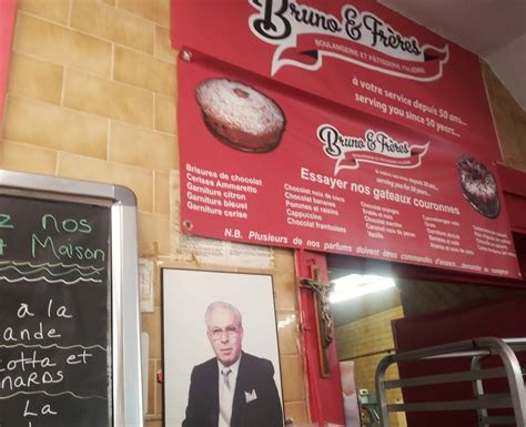 Carta de Boulangerie Pâtisserie Bruno Frères Montréal Rue Allard