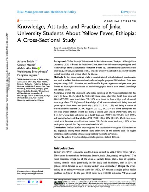 (PDF) Knowledge, Attitude, and Practice of Jinka University Students ...