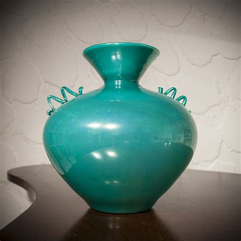 Green Barovier Seguso Ferro Vase Model Z C