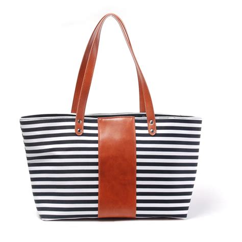 53cm19cm33cm Polyester Canvas Striped Tote Wholesale Blanks Mummy