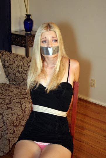 Kidnapped And Gagged Charlotte Stokely Table Tied In Her Cute Pink