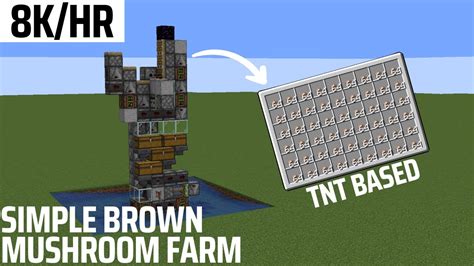 Easy And Fast Brown Mushroom Farm Tutorial Sanedragon 8khr Minecraft 120 Youtube