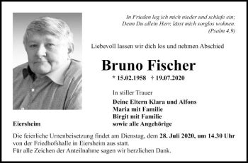 Traueranzeigen Von Bruno Fischer Trauerportal Ihrer Tageszeitung