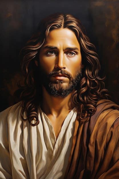 Premium Photo Portrait Of Jesus Christ Oil Painting Style