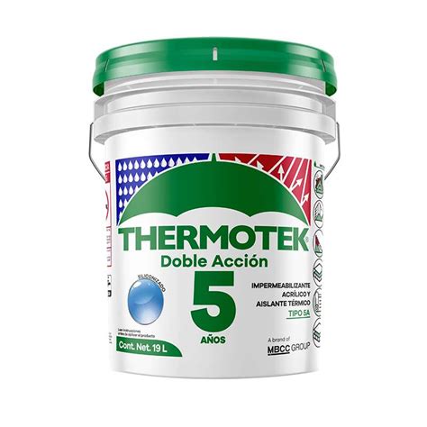 IMPERMEABILIZANTE FIBRATADO THERMOTEK DOBLE ACCIÓN 5 AÑOS CUBETA 19 L