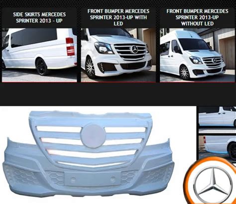 Mercedes Sprinter Van Body Kit Upwards Front Bumper Side Skirts