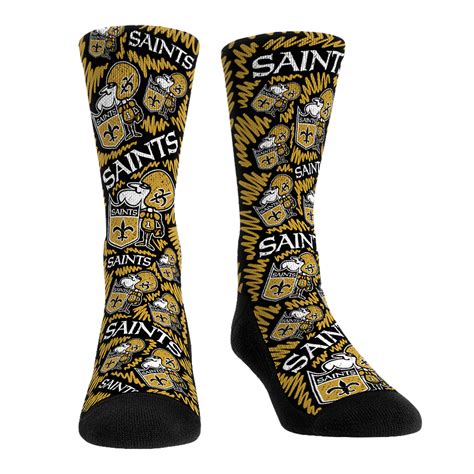 New Orleans Saints Socks Throwback Logo Sketch Nfl Socks Rock Em