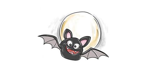 How to draw a Halloween bat step-by-step drawing tutorial.