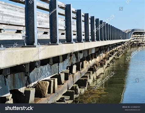 Cribstone Bridge On Bailey Island Maine Stock Photo 2218868707