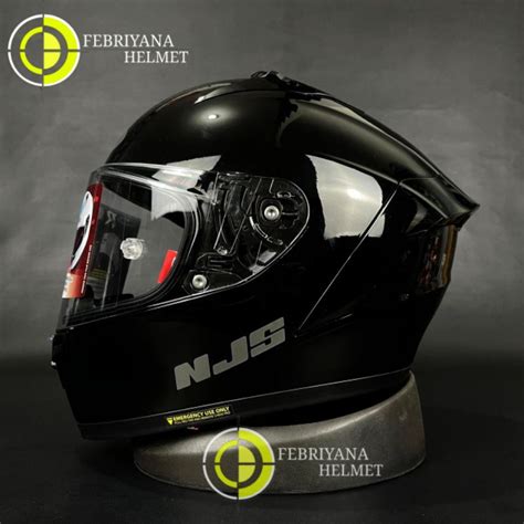 Jual Helm Njs Zx R Solid Black Glossy Full Face Njs Zx R Indonesia