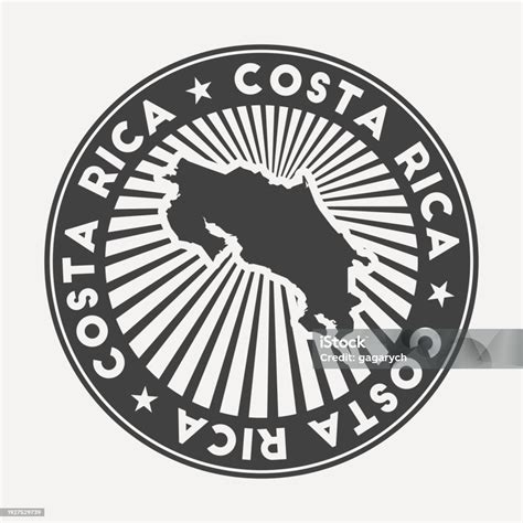 Costa Rica Round Logo Vintage Travel Badge With The Circular Name And