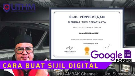 Cara Buat Sijil Digital Guna Google Form YouTube