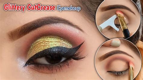 Golden Glitter Cut Crease Tutorial Asian Bridal Makeup Asma Khan