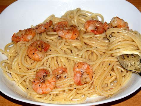 Spaghetti Aglio E Olio Mit Garnelen Rezept Mit Bild Chefkoch De