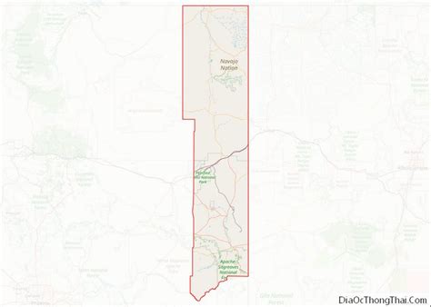 Map of Apache County, Arizona - Thong Thai Real