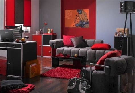 Brilliant Red Couch Living Room Design Ideas 03 Living Room Grey